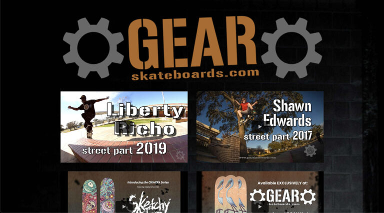 GEAR Skateboards landing page