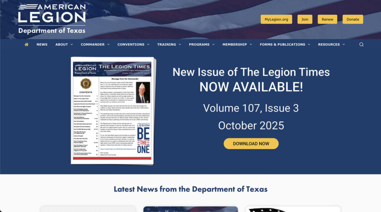 American Legion Department of Texas home page